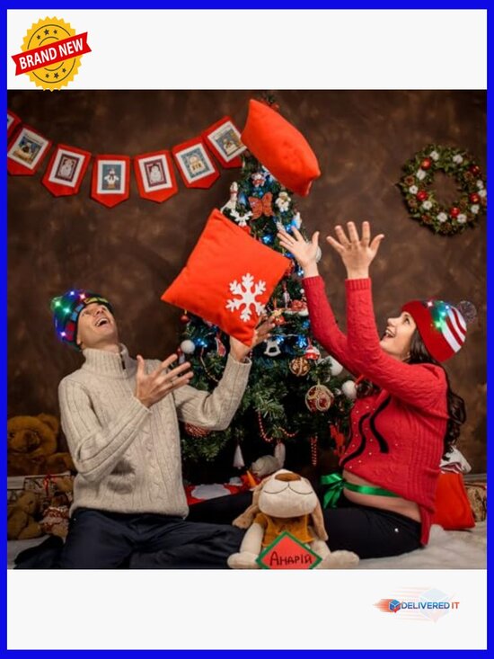 LED Christmas Sweater Hat Light Up Beanie Knitted Cap Unisex Winter main image 5